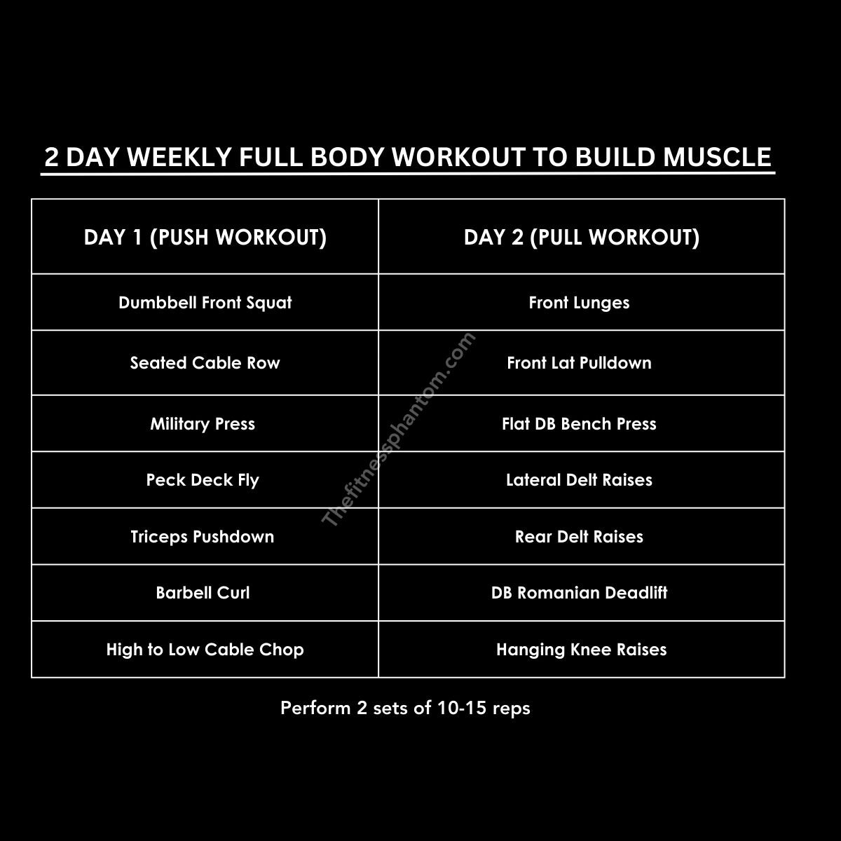 2 day split workout routine