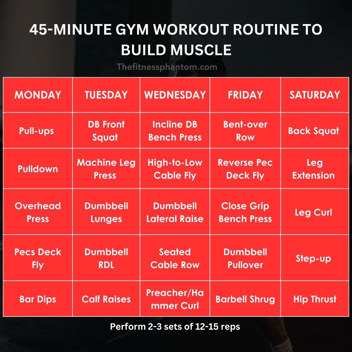 45 Minute Gym Workout Routine to Build Muscle