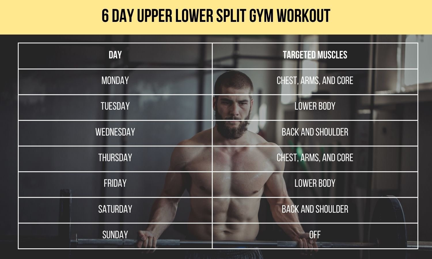 6 Day Upper Lower Split