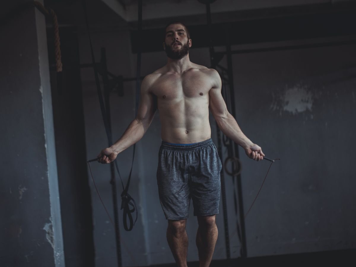 An Athlete Doing an Anaerobic Exercise at Home