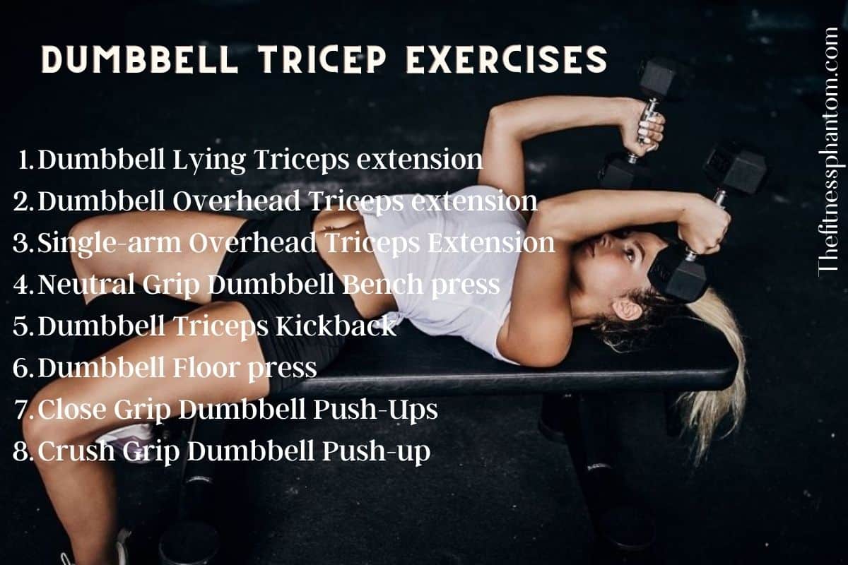 Dumbbell Exercises List for Triceps