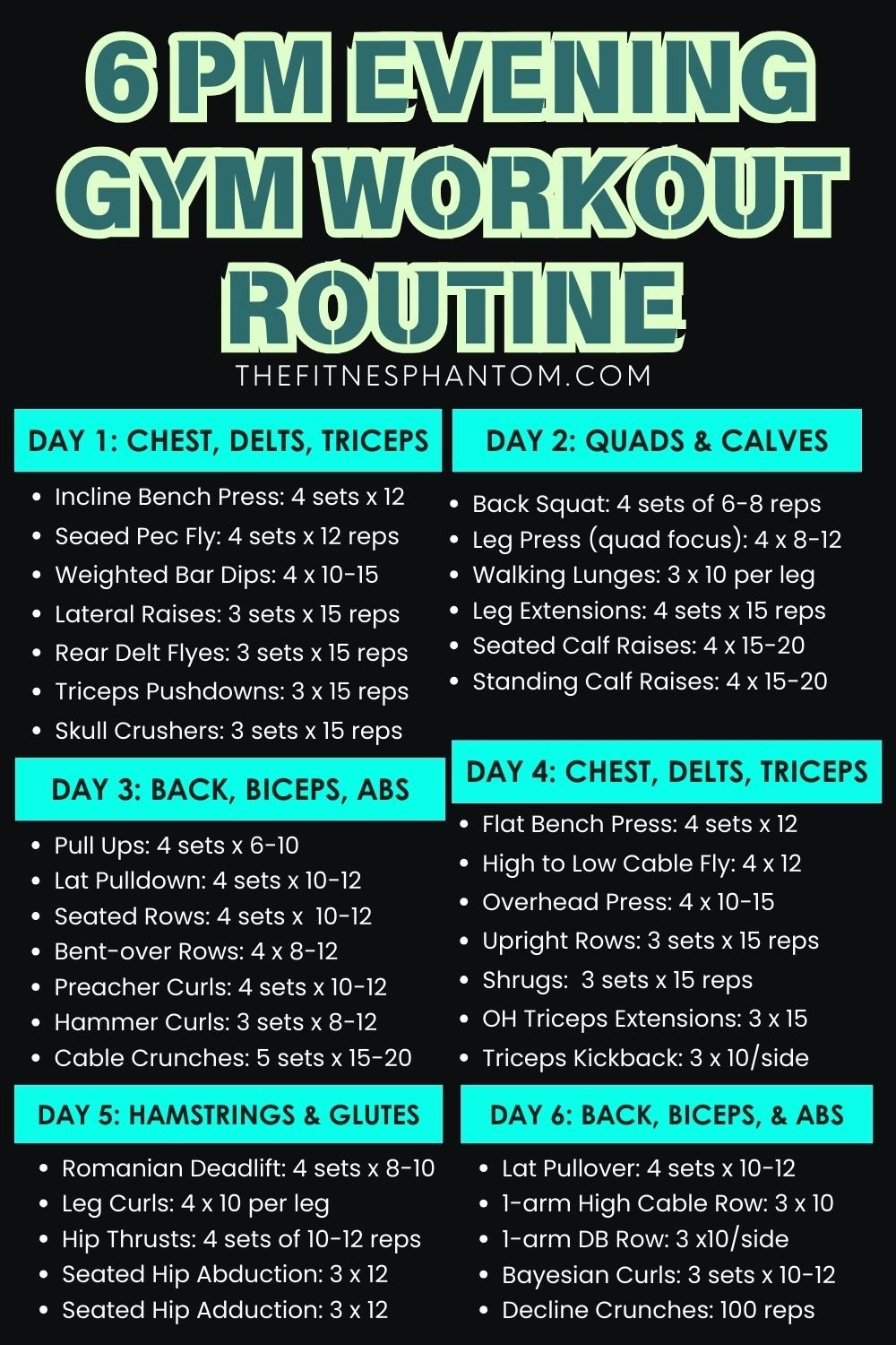 Evening Gym Workout Routine