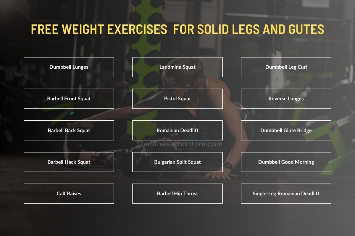 80 Best Free Weight Exercises to Build Muscles w/PDF Free Weight Leg Exercises
