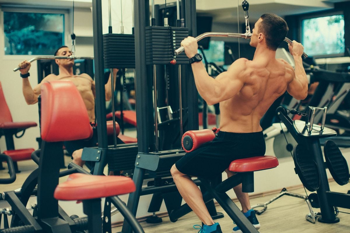 Front Lat Pulldown, an isolation back exercise.