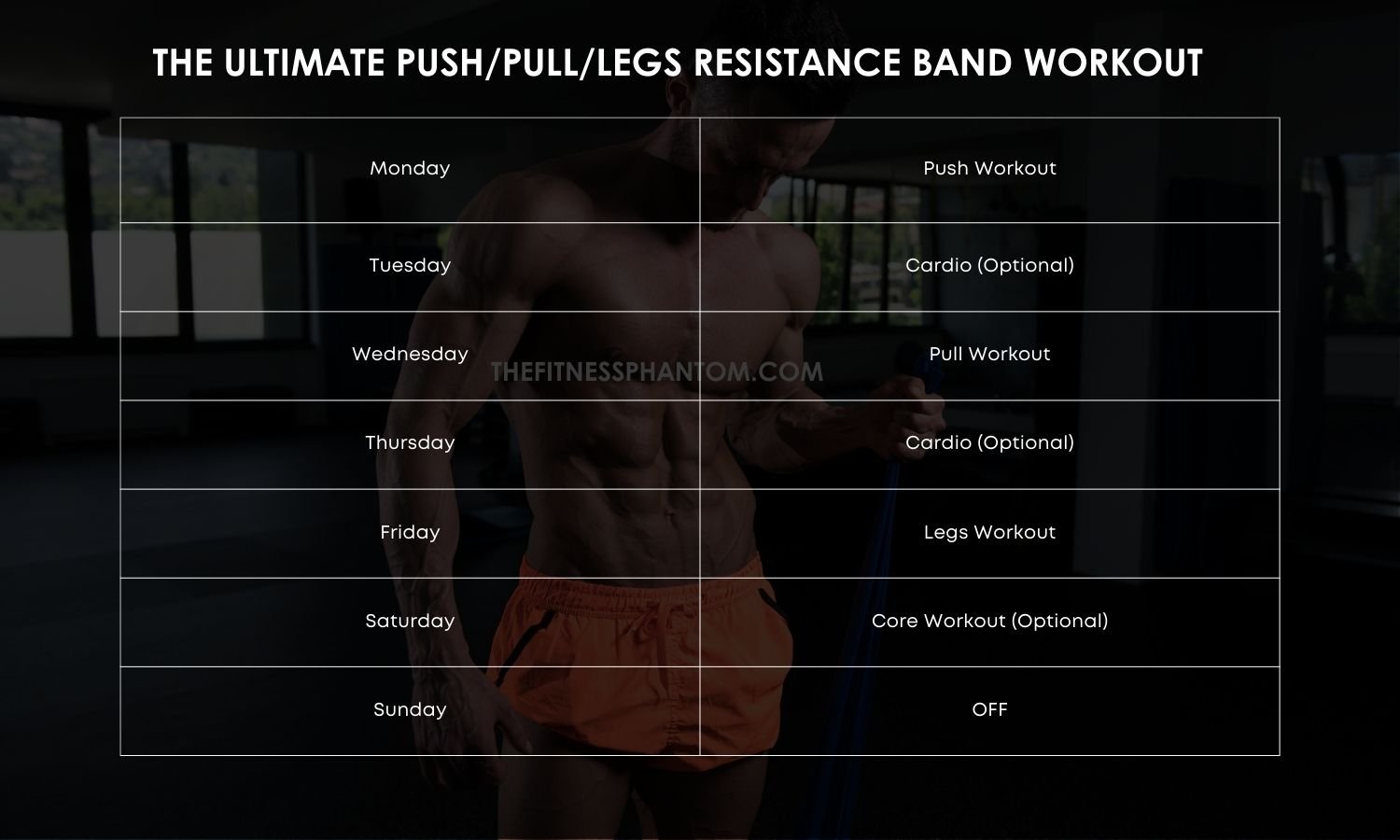 Resistance Band Push/Pull/Legs Training Program