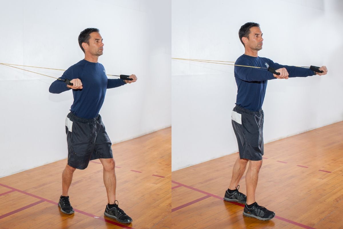 Resistance Band Standing Chest Press