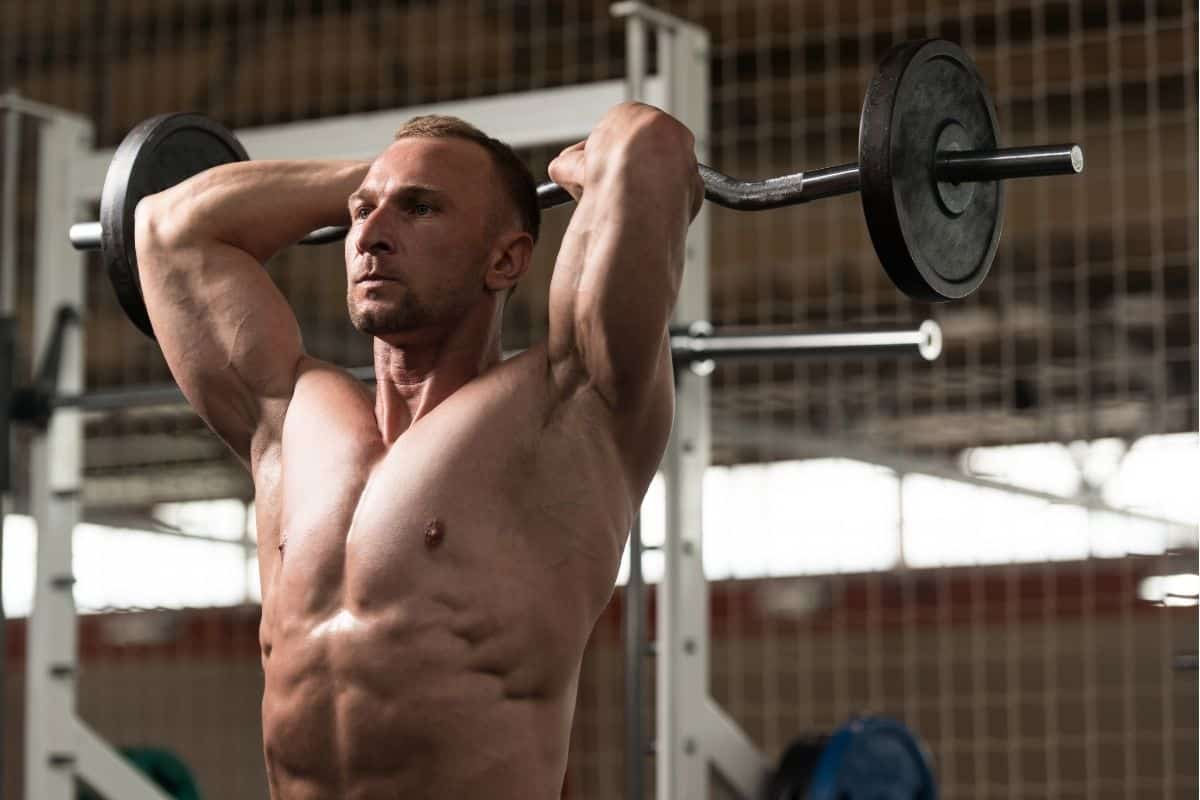 Standing Barbell Triceps Extension (One of best barbell exercises for triceps)