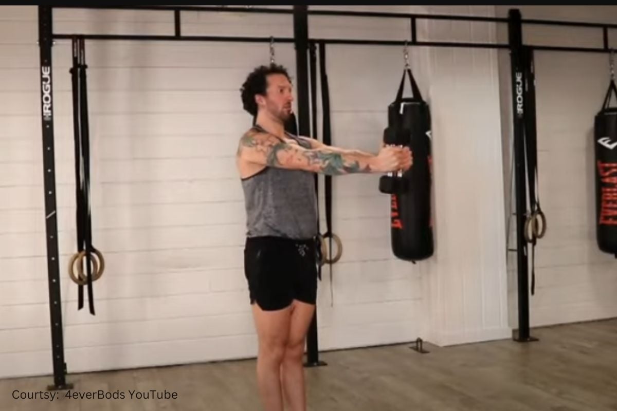 Standing Dumbbell Chest Exercise without a bench